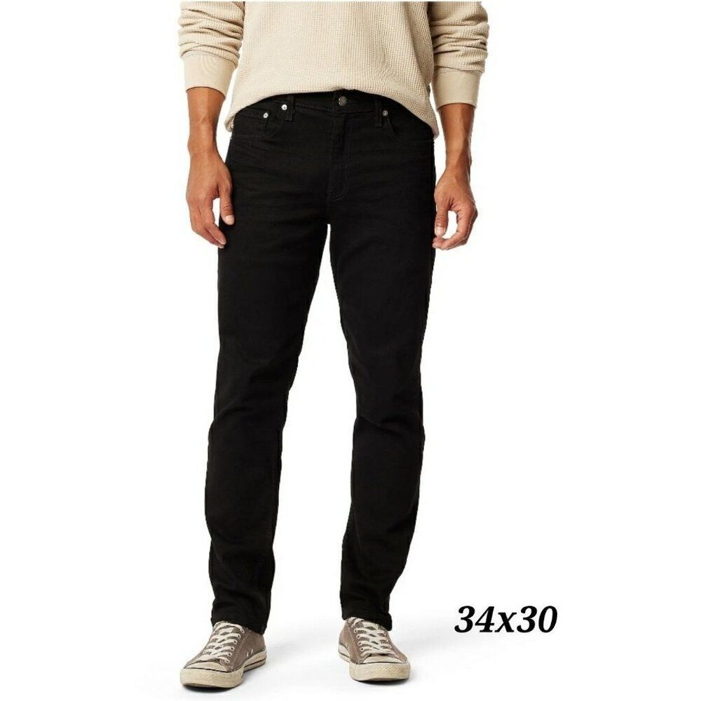 Levi Strauss Signature Men's Black Slim Fit Jeans S37 34x30 NWOT